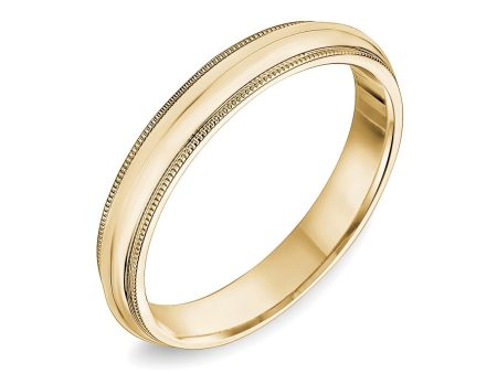 18K Classic Rounded Milgrain Edge Wedding Band Online