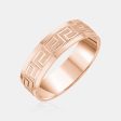 14K Flat Greek Symbol Milgrain Edge Wedding Band Discount