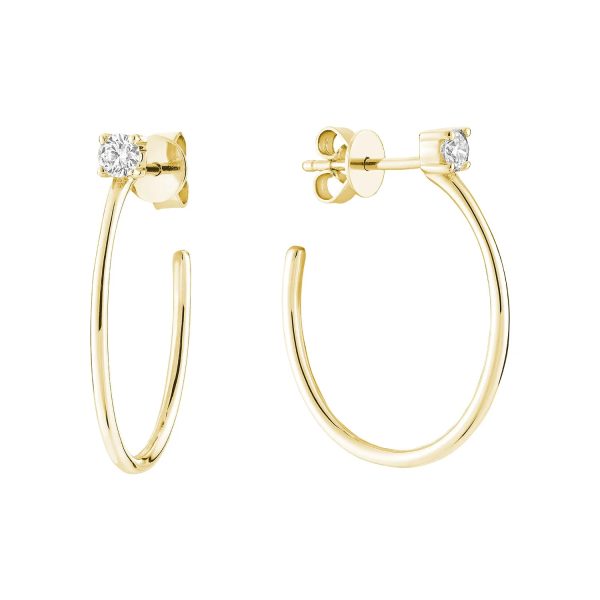 Solitaire Hoop Stud Earring Online Sale