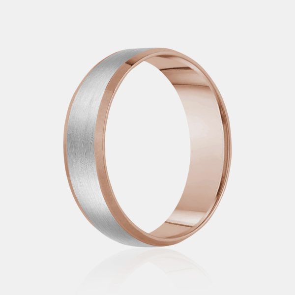 10K Two-Tone Brushed Center Wedding Band on Sale