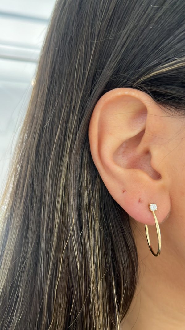 Solitaire Hoop Stud Earring Online Sale