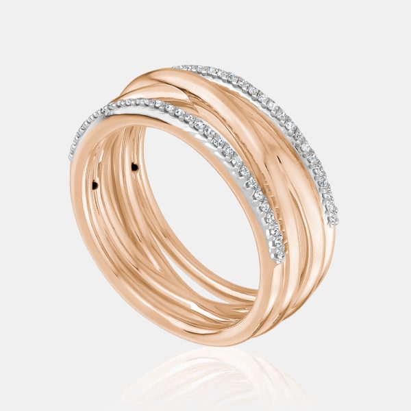 Twisted Diamond Border Ring Hot on Sale