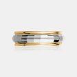 14K Two-Tone Rounded Milgrain Edge Wedding Band Online