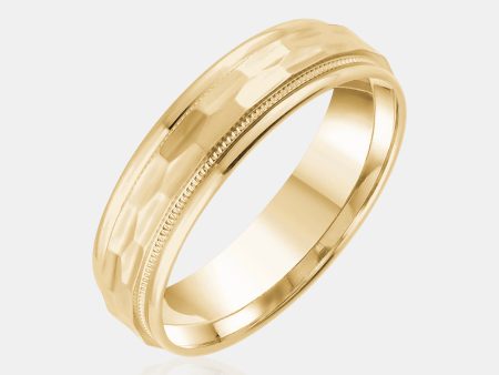 14K Hexagonal Milgrain Edge Wedding Band Sale