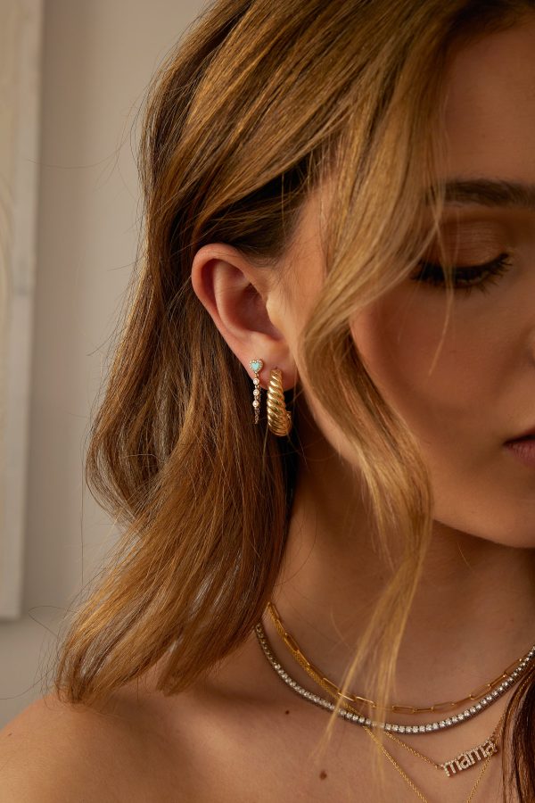 Gold Crescent Hoops Fashion