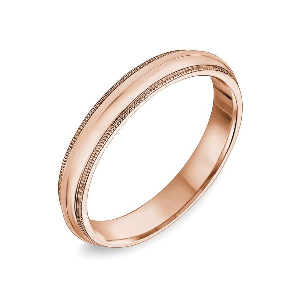 10K Classic Rounded Milgrain Edge Wedding Band Online Hot Sale