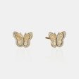 Diamond Fluted Butterfly Studs on Sale