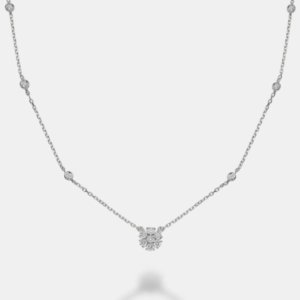 Flower Pendant Diamonds by the Yard Necklace Online Sale