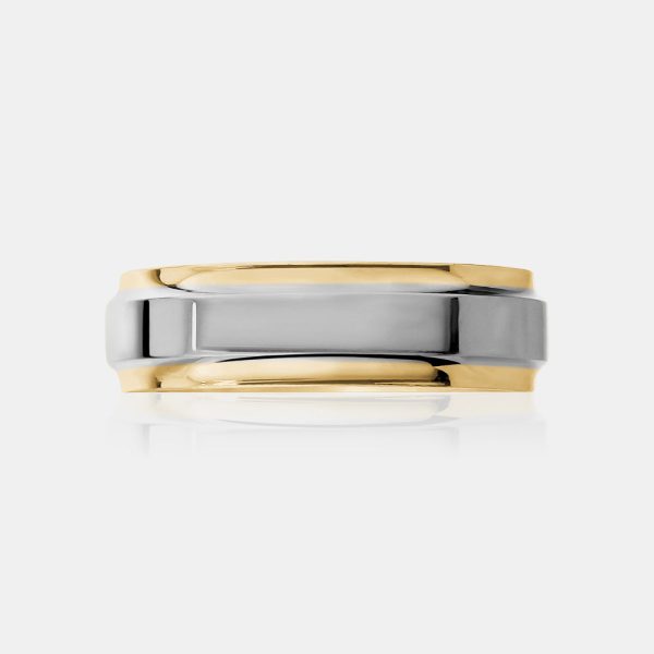 18K Two-Tone High Polished Wedding Band Supply