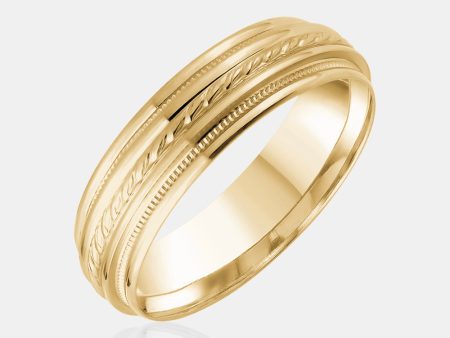 10K Rope Detail Wedding Band For Discount