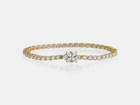 Single Prong Tennis Bracelet with Marquise Shape Clasp Discount