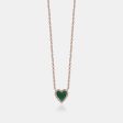 Mini Malachite Diamond Border Heart Necklace Online now