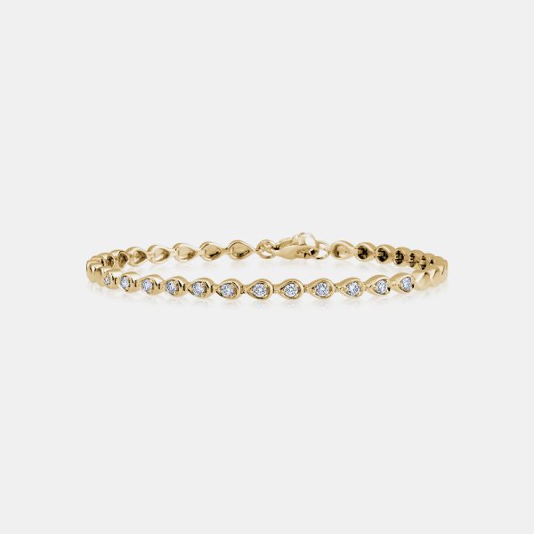 Diamond Bezel Pear Shape Bracelet Online Sale