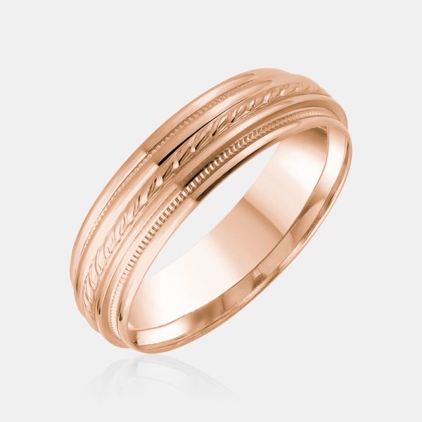 10K Rope Detail Wedding Band For Discount