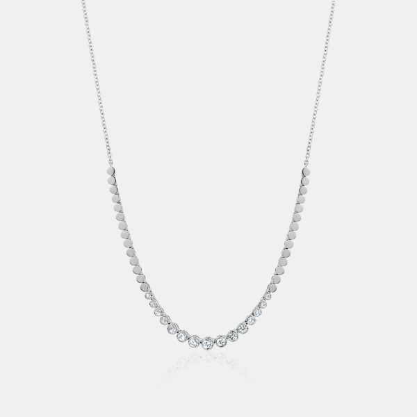 Graduated Bezel Set Diamond Necklace Online