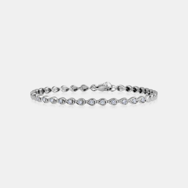 Diamond Bezel Pear Shape Bracelet Online Sale