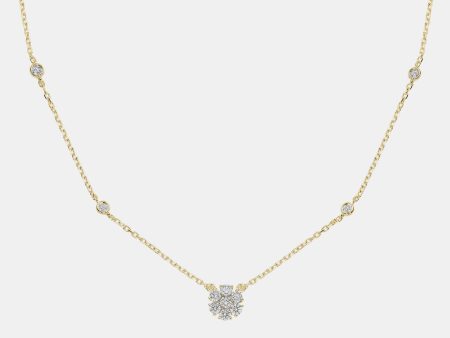 Flower Pendant Diamonds by the Yard Necklace Online Sale