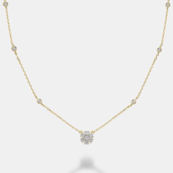 Flower Pendant Diamonds by the Yard Necklace Online Sale