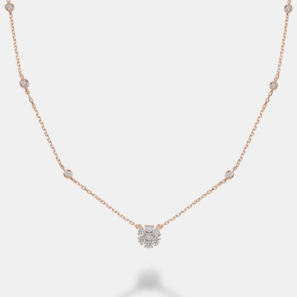 Flower Pendant Diamonds by the Yard Necklace Online Sale