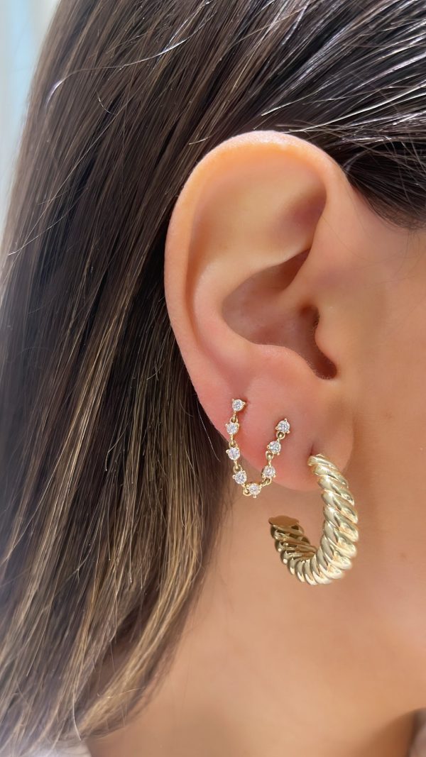 Gold Crescent Hoops Fashion