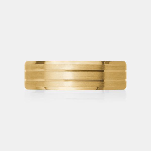 10K Matte Finish Double Line Wedding Band Fashion