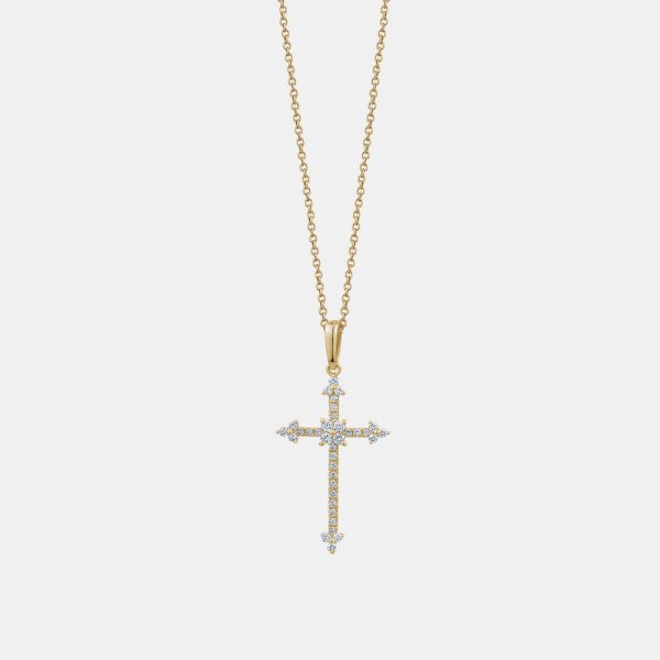 Diamond Arrow Cross Necklace Hot on Sale