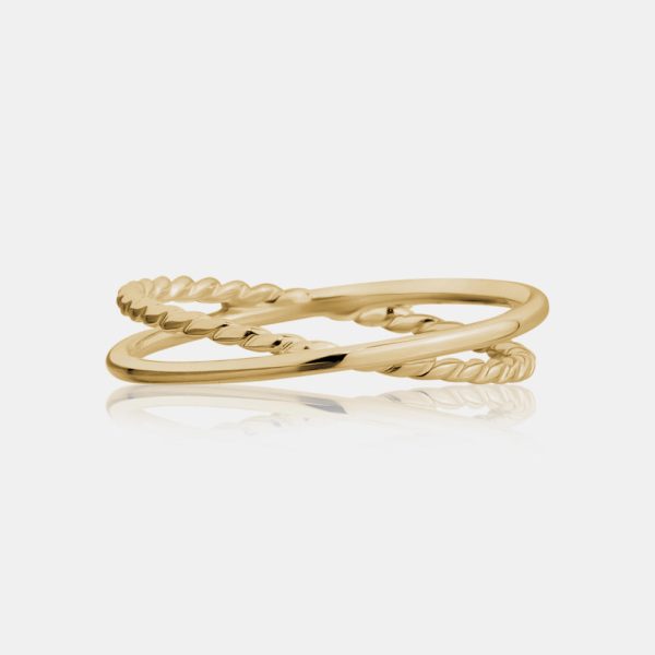 Gold Twisted Ring For Sale