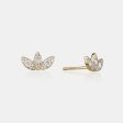 Diamond Lotus Studs Cheap