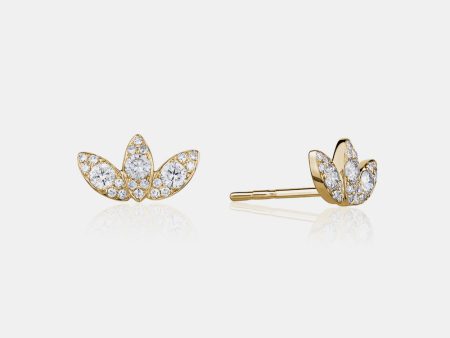 Diamond Lotus Studs Cheap