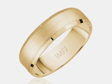 18K Brushed Center Wedding Band Online Sale