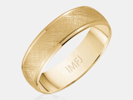 14K Satin Finish Wedding Band For Discount