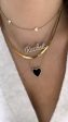 Black Onyx Diamond Border Heart Necklace on Sale