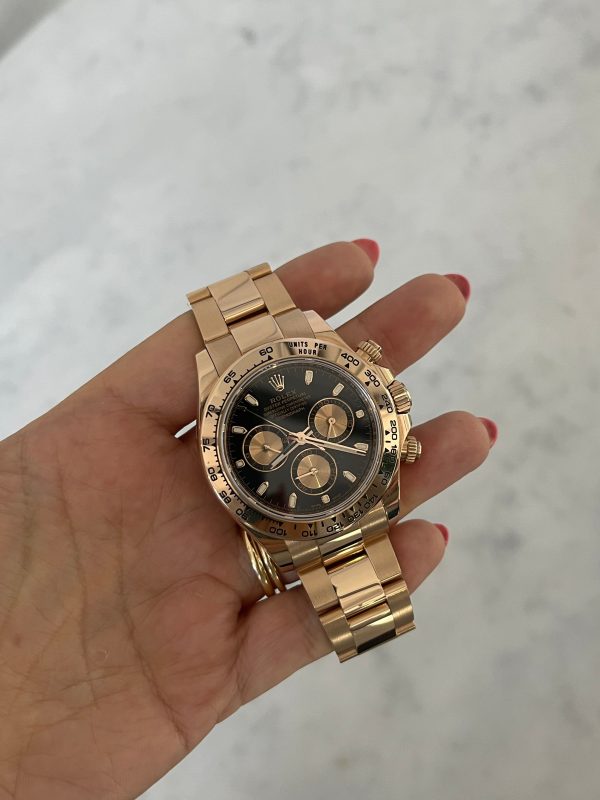 Rolex Daytona Rose Gold Black Dial 116505 For Cheap