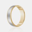 10K Two-Tone Brushed Center Wedding Band on Sale