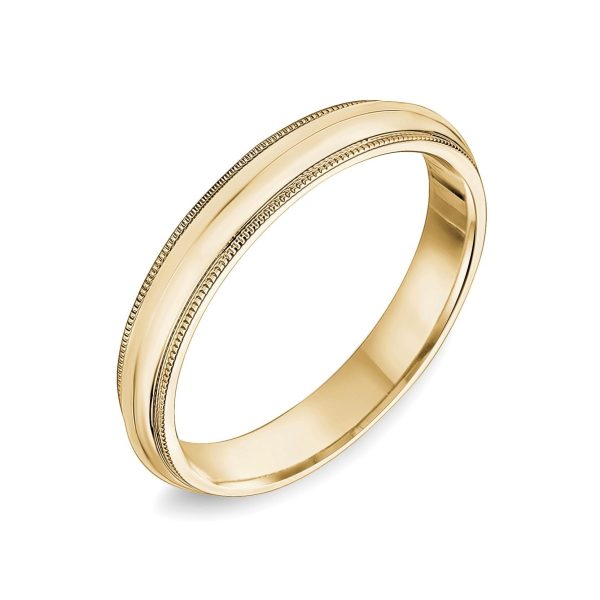 14K Classic Rounded Milgrain Edge Wedding Band Sale