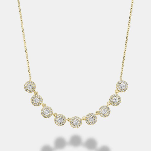 Martini Cup Halo Diamond Necklace Fashion