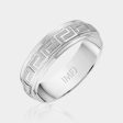 10K Rounded Greek Symbol Milgrain Edge Wedding Band Sale