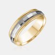 14K Two-Tone Rounded Milgrain Edge Wedding Band Online