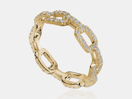 Diamond Wide Link Ring Sale