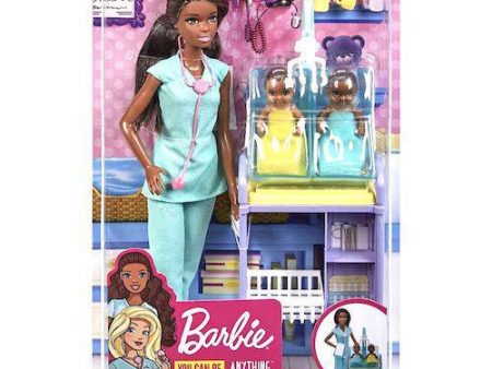 Barbie Careers Baby Doctor Playset With Brunette Fashion Doll, 2 Baby Dolls, Furniture & Accessories Online now