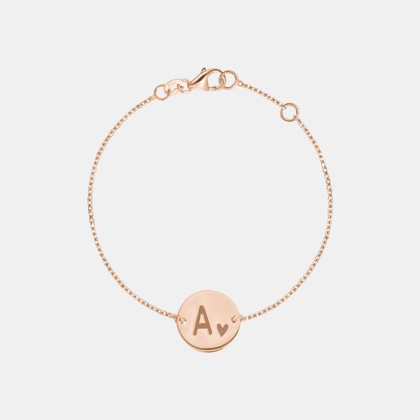 Personalized Initial Gold Disc Bracelet For Cheap