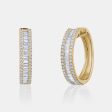 Diamond Baguette Statement Hoops For Sale