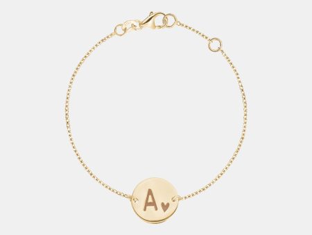 Personalized Initial Gold Disc Bracelet For Cheap