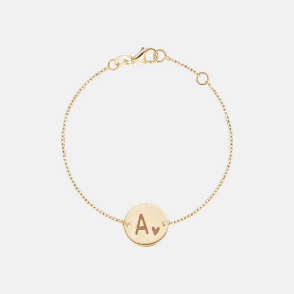 Personalized Initial Gold Disc Bracelet For Cheap