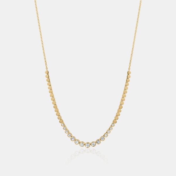 Graduated Bezel Set Diamond Necklace Online