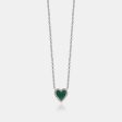 Mini Malachite Diamond Border Heart Necklace Online now