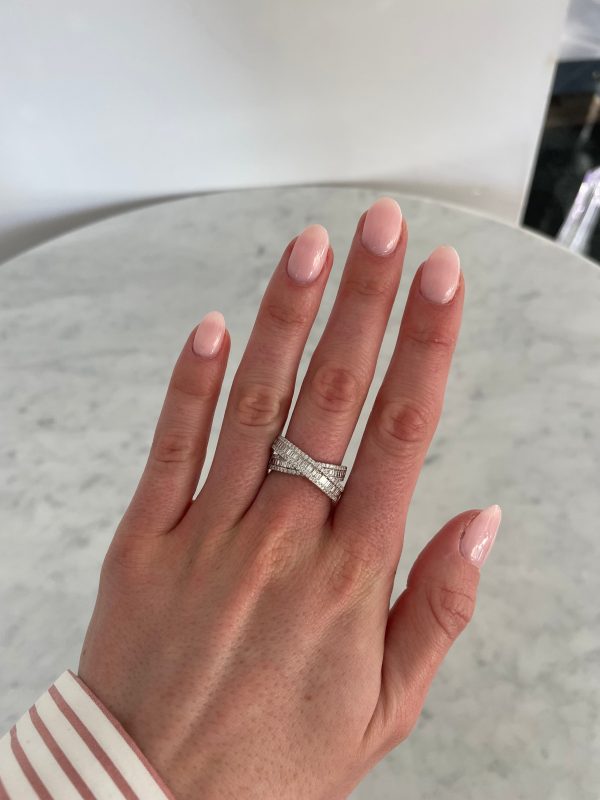 Diamond Baguette Crossover Ring For Discount