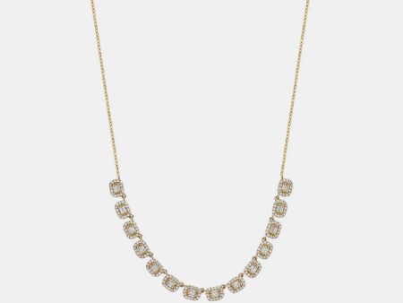 Multiple Diamond Baguette Necklace Hot on Sale