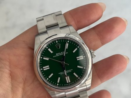 Rolex Oyster Perpetual Green Face 41MM 124300 For Cheap