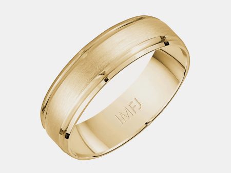 14K High Polished Rounded Beveled Edge Wedding Band Online